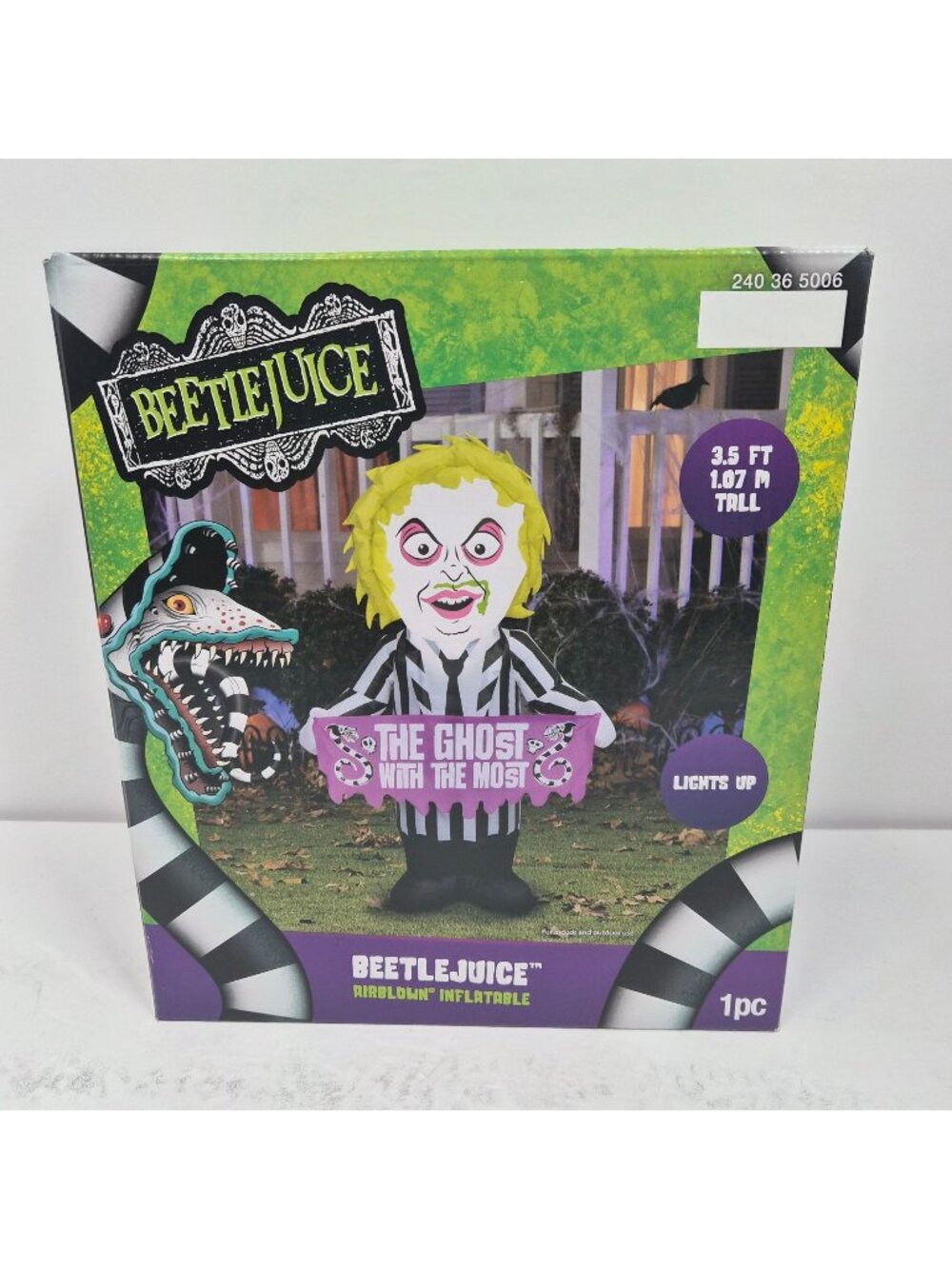 Beetlejuice 3.5 Ft Airblown Inflatable Decoration With Lights NEW